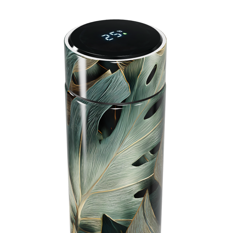 Garrafa Térmica Touch - Folhagem Verde Inox