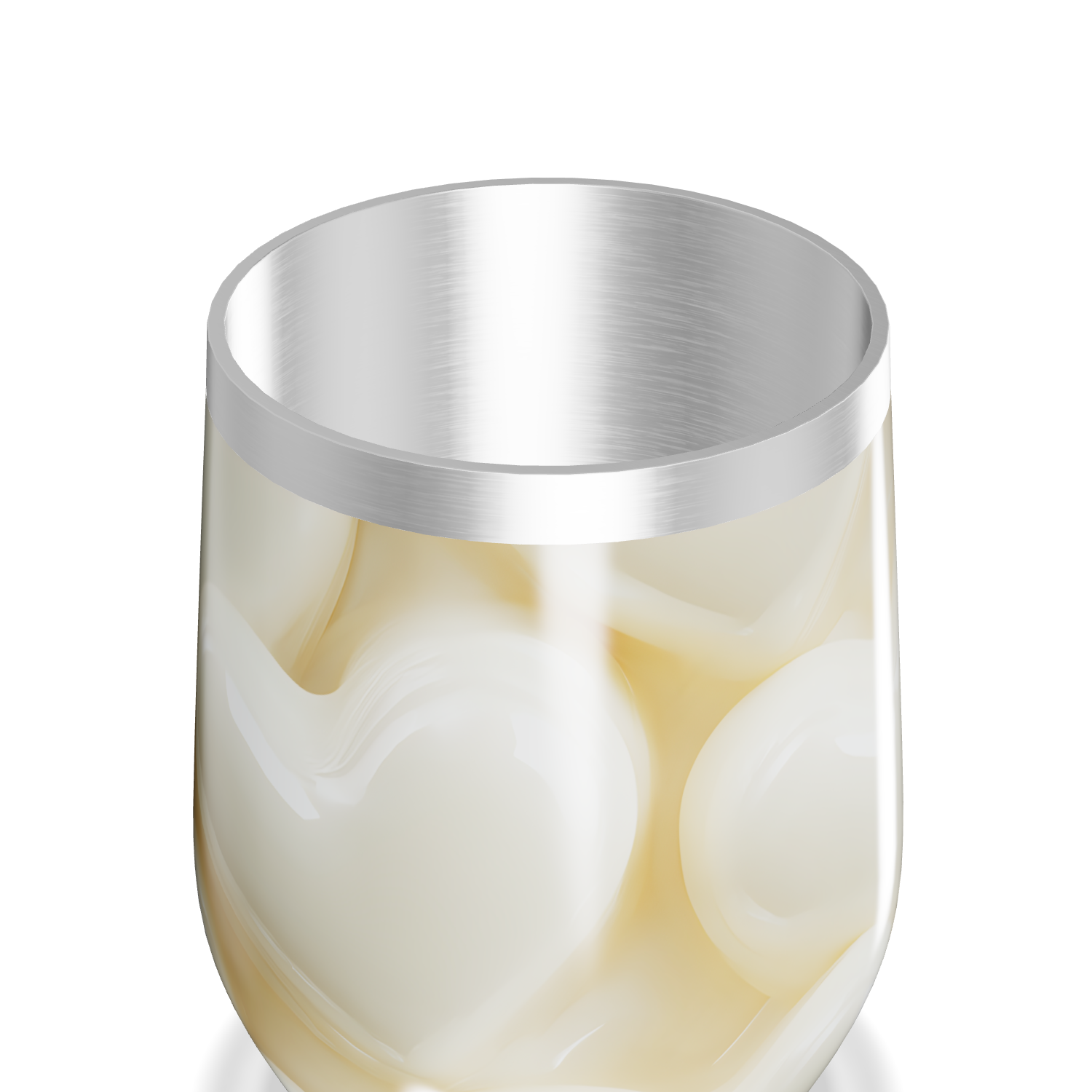 Copo Térmico Slim Coração Bege Aço Inox