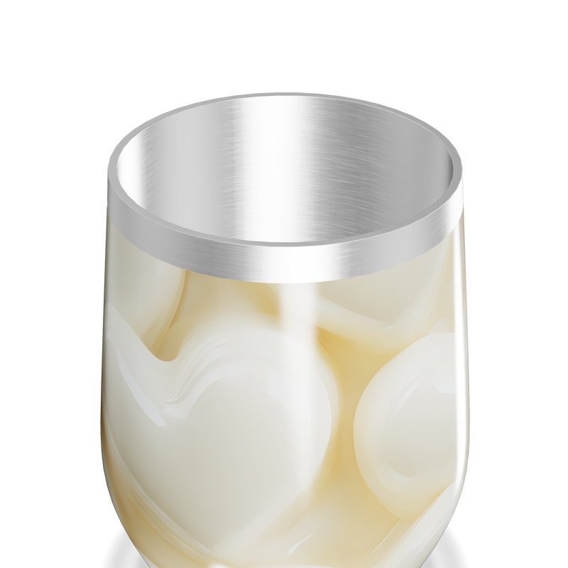 Copo Térmico Slim Coração Bege Aço Inox