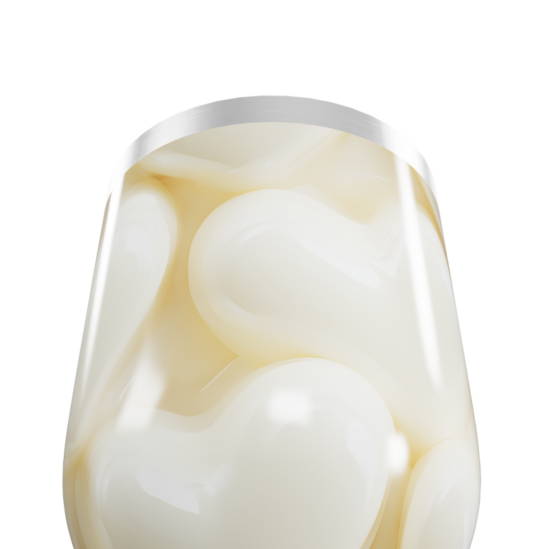 Copo Térmico Slim Coração Bege Aço Inox