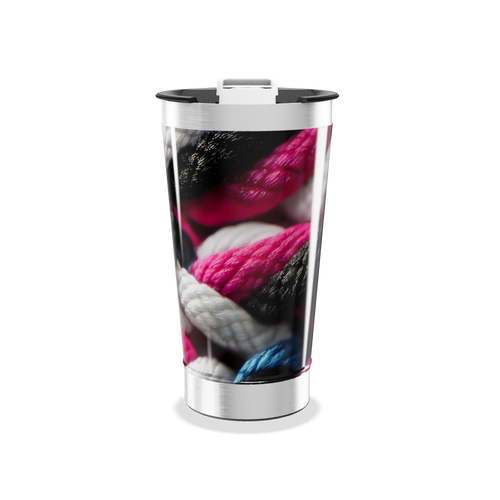 Copo Térmico - Com estampa de cordas coloridas