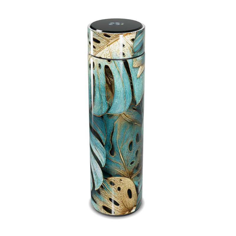 Garrafa Térmica Touch - Folhagem Azul Dourada