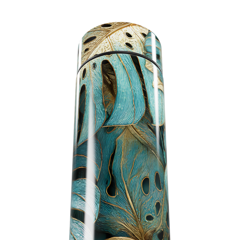 Garrafa Térmica Touch - Folhagem Azul Dourada