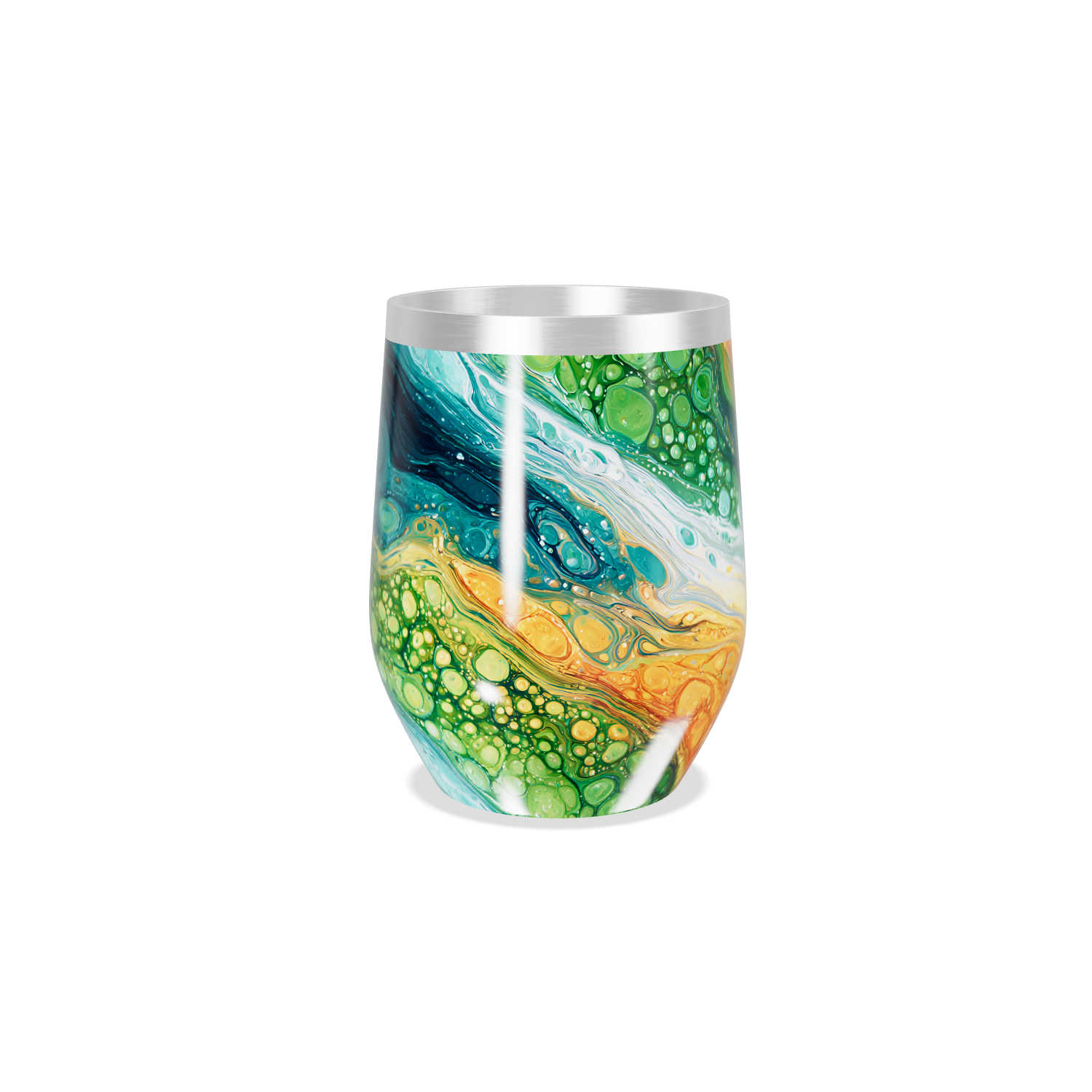 Copo Térmico Slim Pintura Abstrata Colorida