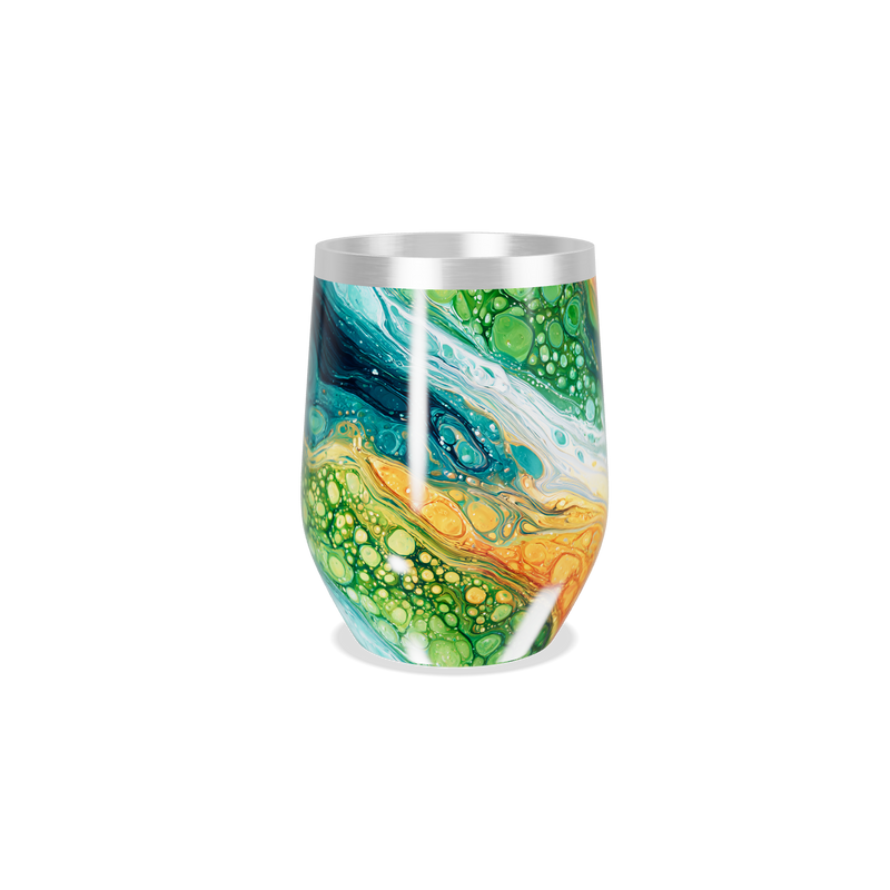 Copo Térmico Slim Pintura Abstrata Colorida