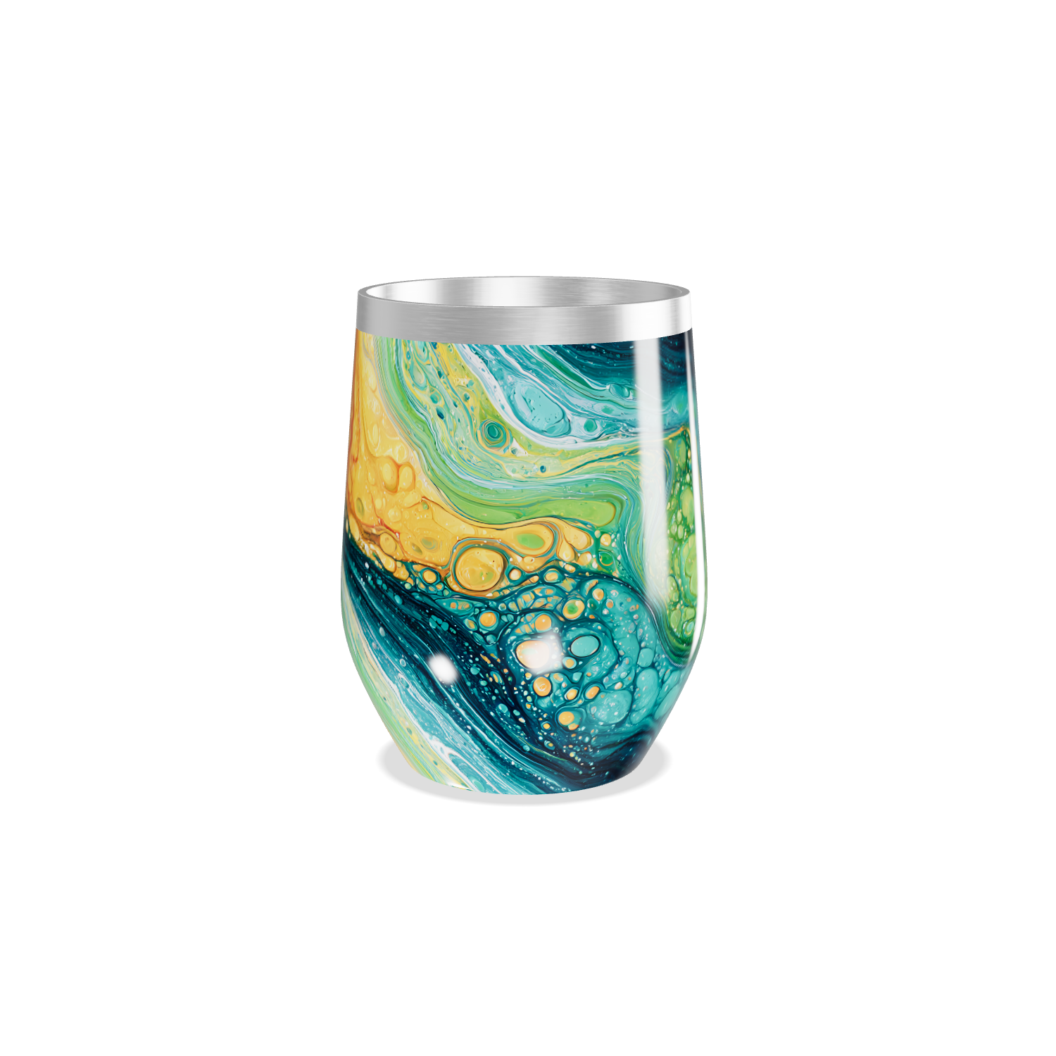 Copo Térmico Slim Pintura Abstrata Colorida