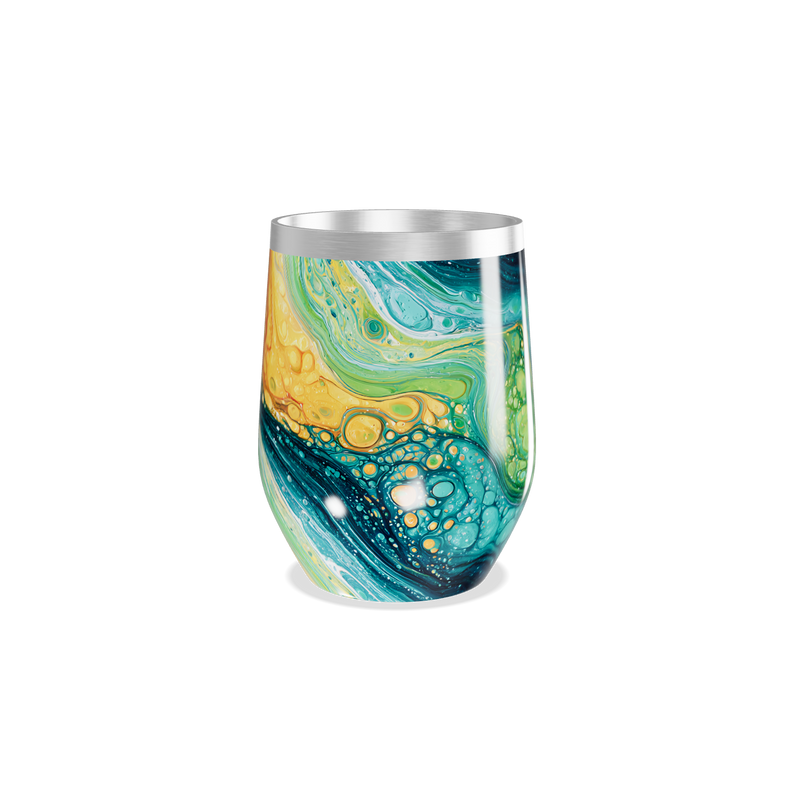 Copo Térmico Slim Pintura Abstrata Colorida