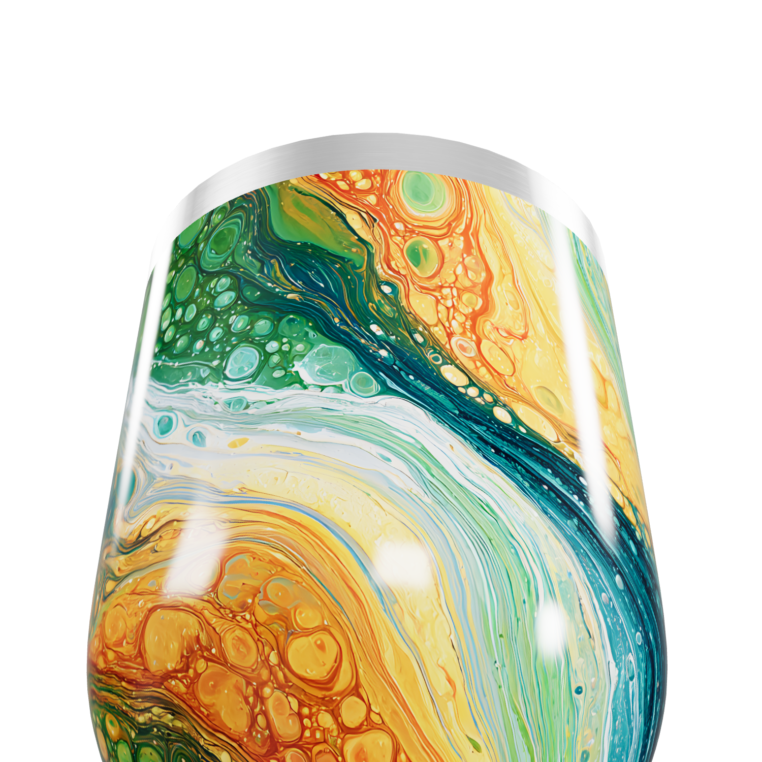 Copo Térmico Slim Pintura Abstrata Colorida