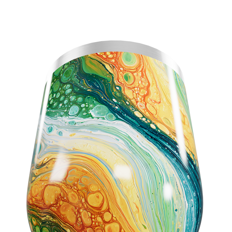 Copo Térmico Slim Pintura Abstrata Colorida