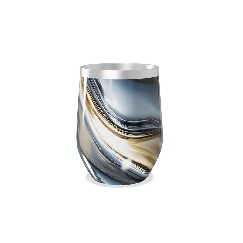 Copo Térmico Slim - Mármore Azul e Dourado