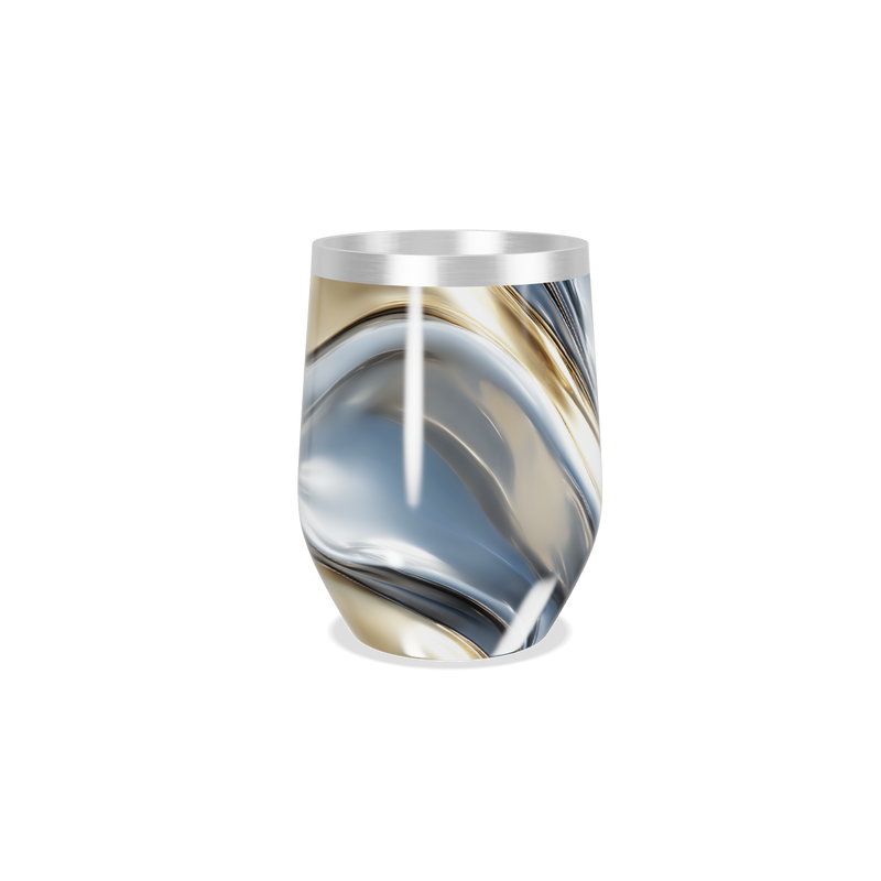 Copo Térmico Slim - Mármore Azul e Dourado