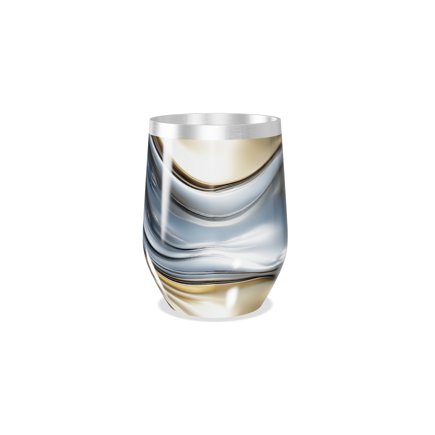 Copo Térmico Slim - Mármore Azul e Dourado