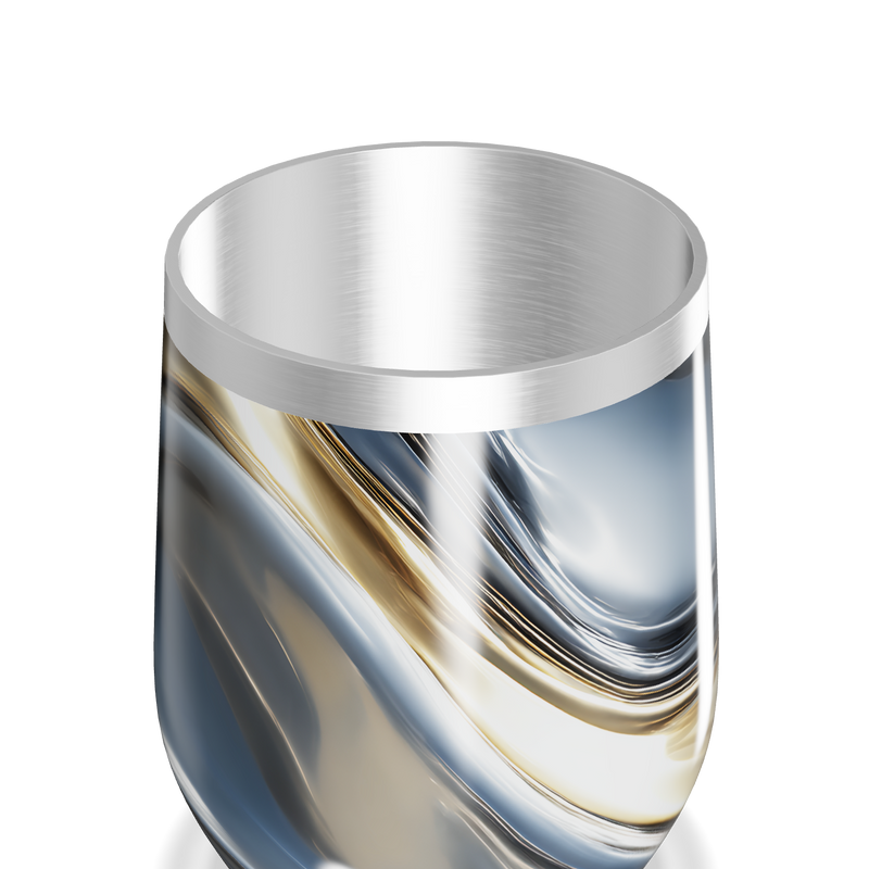 Copo Térmico Slim - Mármore Azul e Dourado