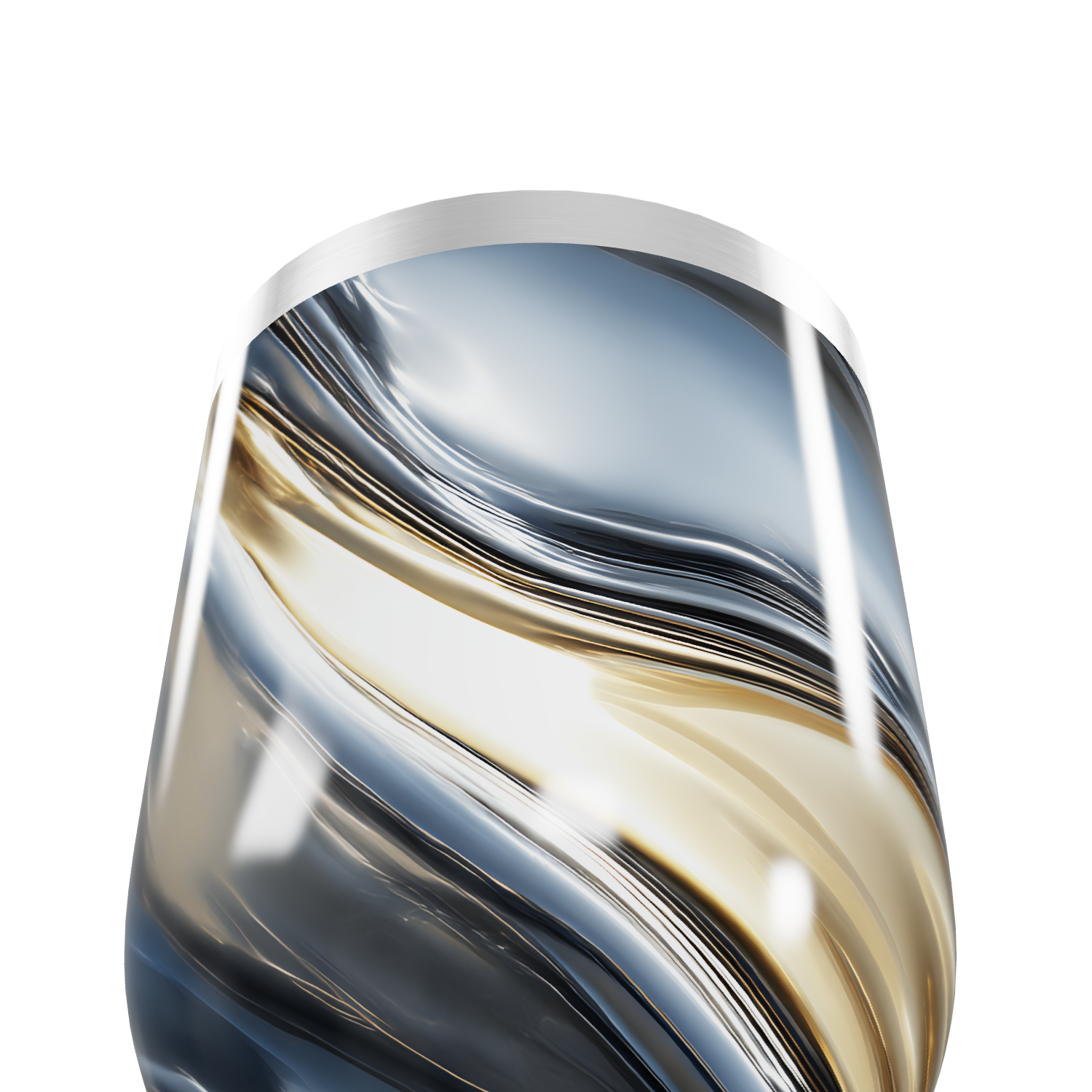 Copo Térmico Slim - Mármore Azul e Dourado