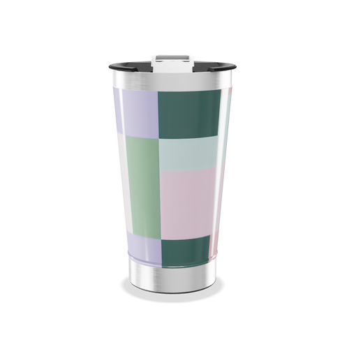 Copo Térmico - Aço Inox Colorido Quadrados