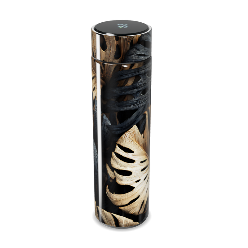 Garrafa Térmica Touch - Preto e Dourado Folhas