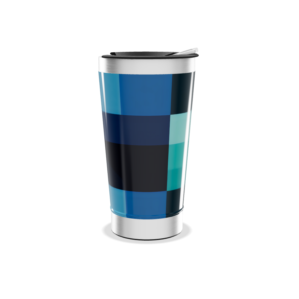 Copo Térmico - Estampa Azul e Inox