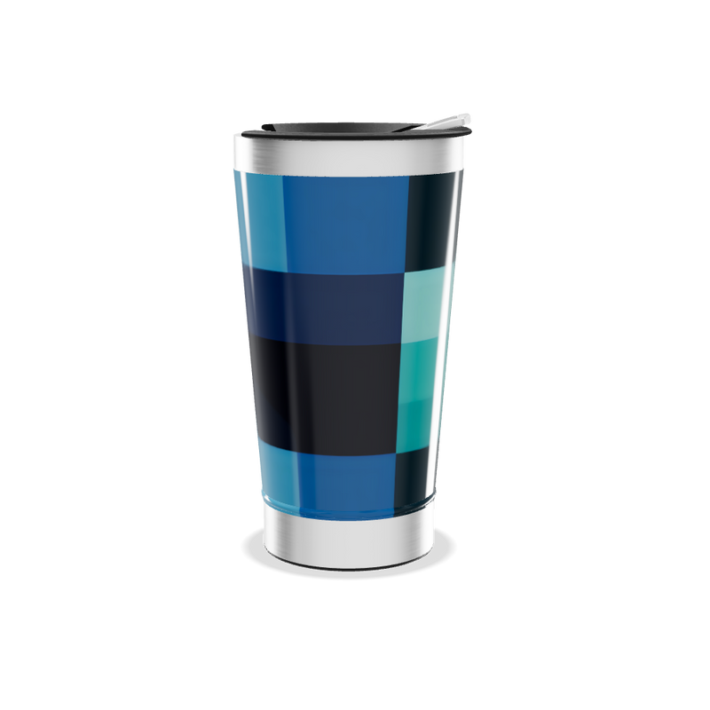 Copo Térmico - Estampa Azul e Inox