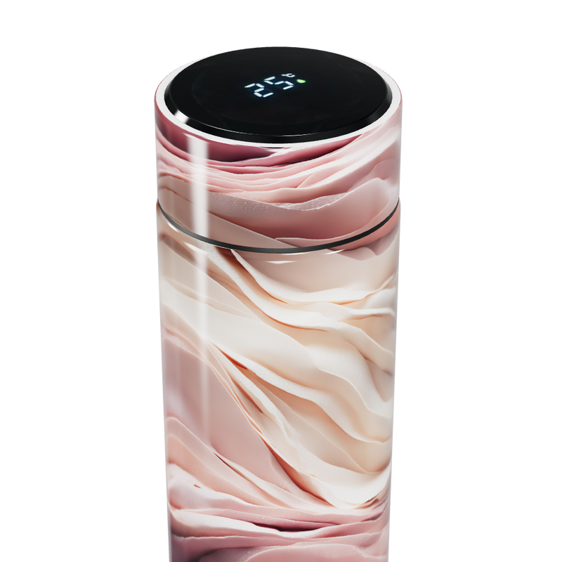 Garrafa Térmica Touch - Estampa Ondas Rosadas