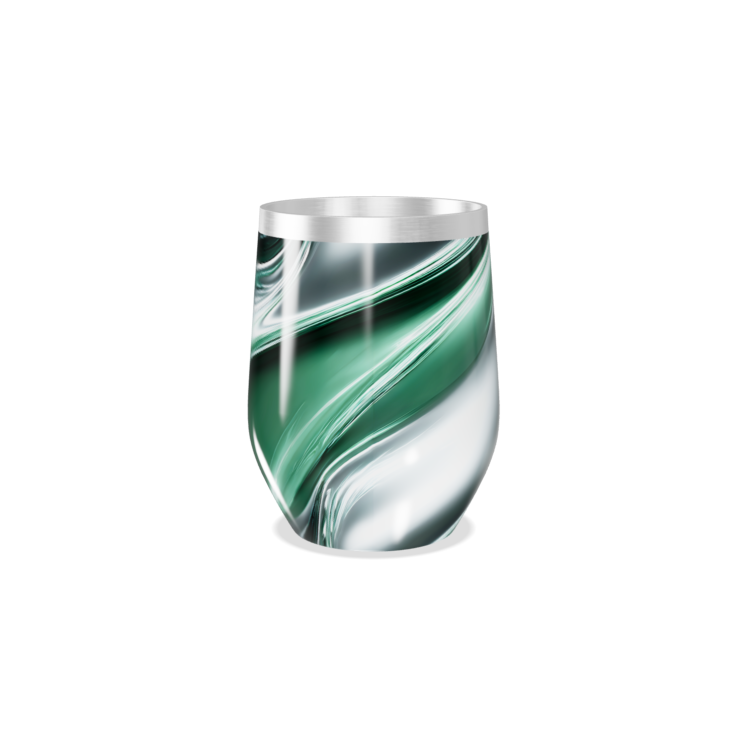 Copo Térmico Slim - Verde com Ondas