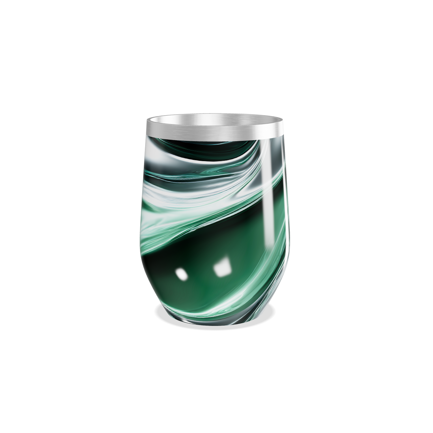 Copo Térmico Slim - Verde com Ondas