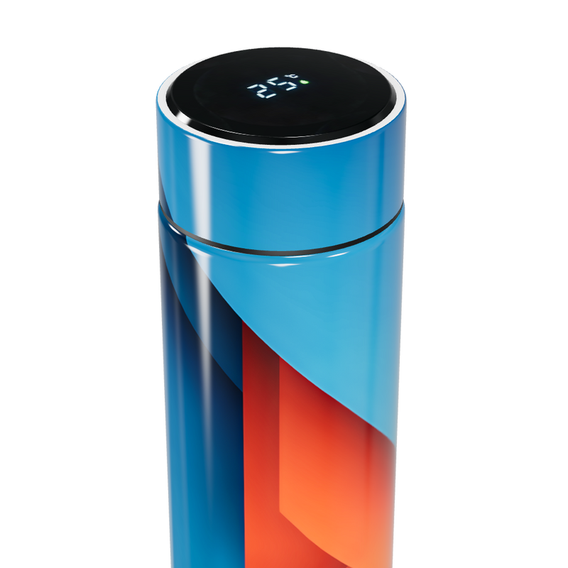 Garrafa Térmica Touch - Azul Laranja Display Digital