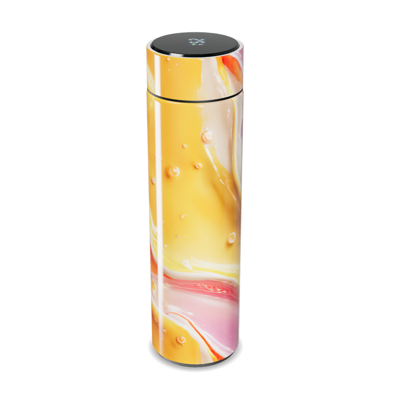 Garrafa Térmica Touch - Amarela com Design Abstrato