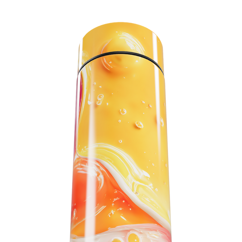 Garrafa Térmica Touch - Amarela com Design Abstrato