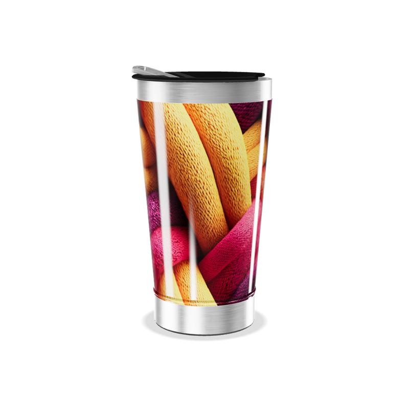 Copo Térmico - Estampa Colorida Trançada