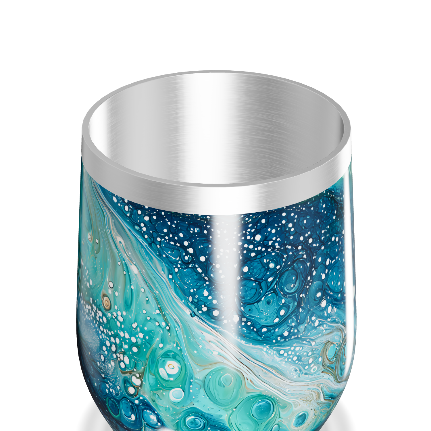 Copo Térmico Slim - Azul com Estampa Abstrata