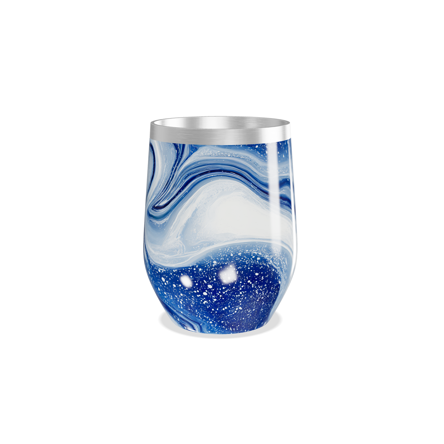 Copo Térmico Slim - Mármore Azul Aço Inox