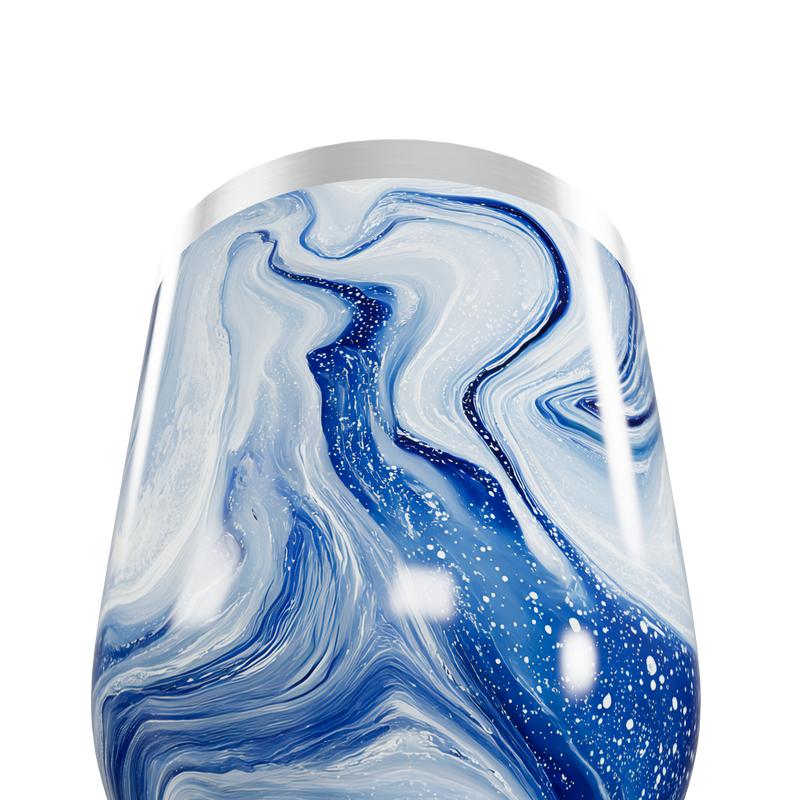 Copo Térmico Slim - Mármore Azul Aço Inox