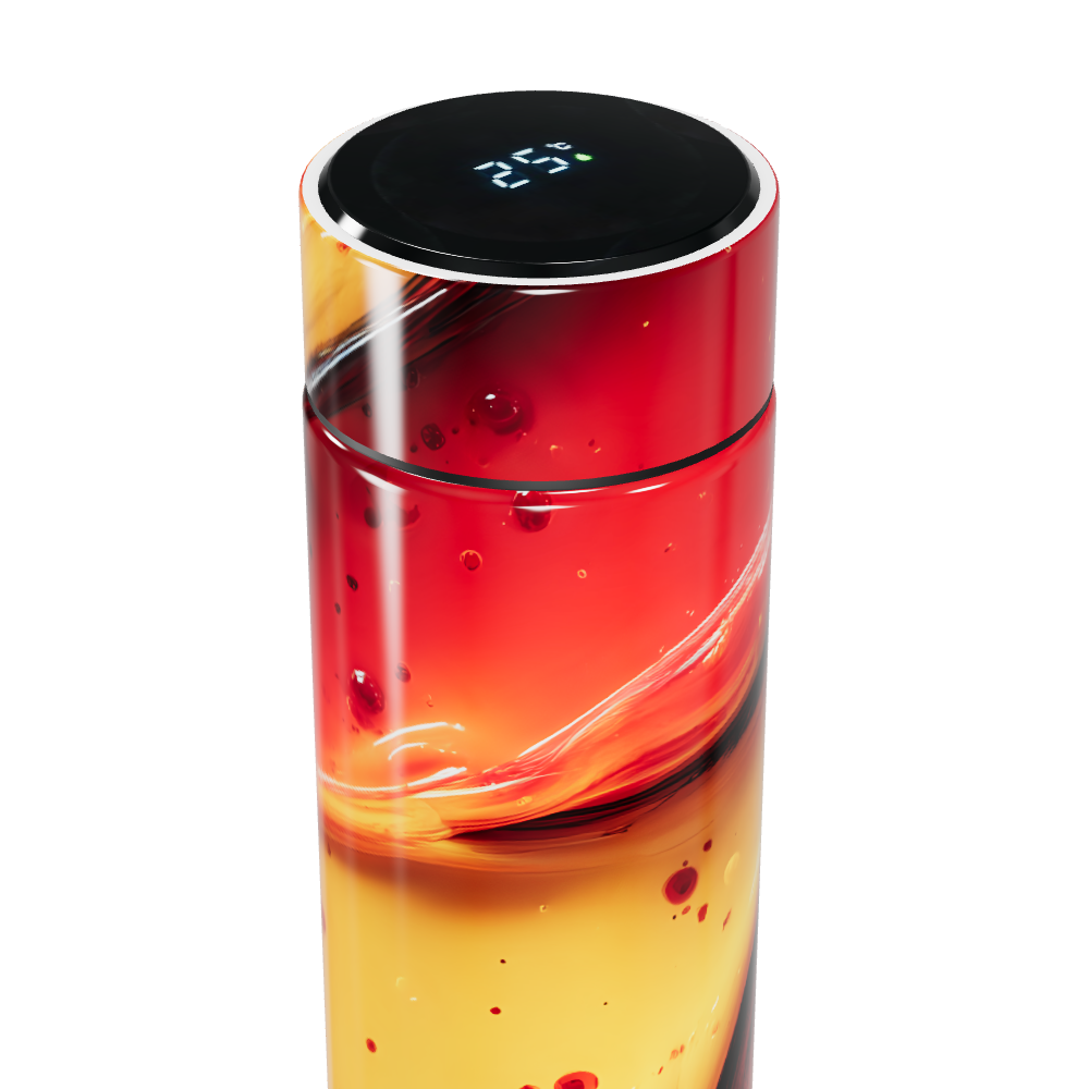 Garrafa Térmica Touch - Vermelho Com Design Abstrato