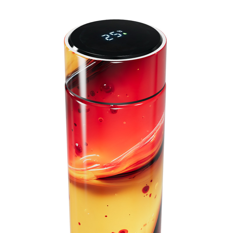 Garrafa Térmica Touch - Vermelho Com Design Abstrato