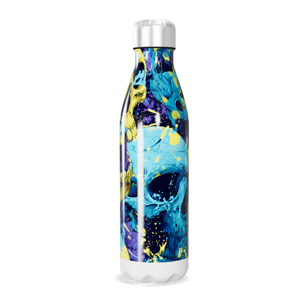 Garrafa Inox Estampa Caveira Colorida