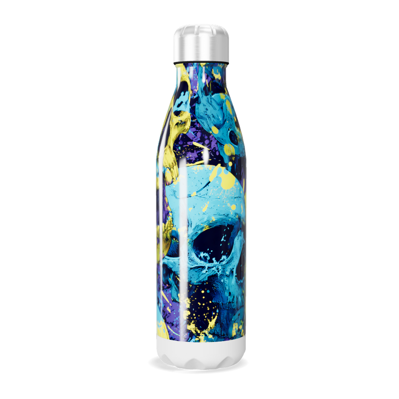 Garrafa Inox Estampa Caveira Colorida