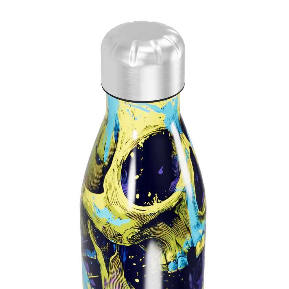 Garrafa Inox Estampa Caveira Colorida