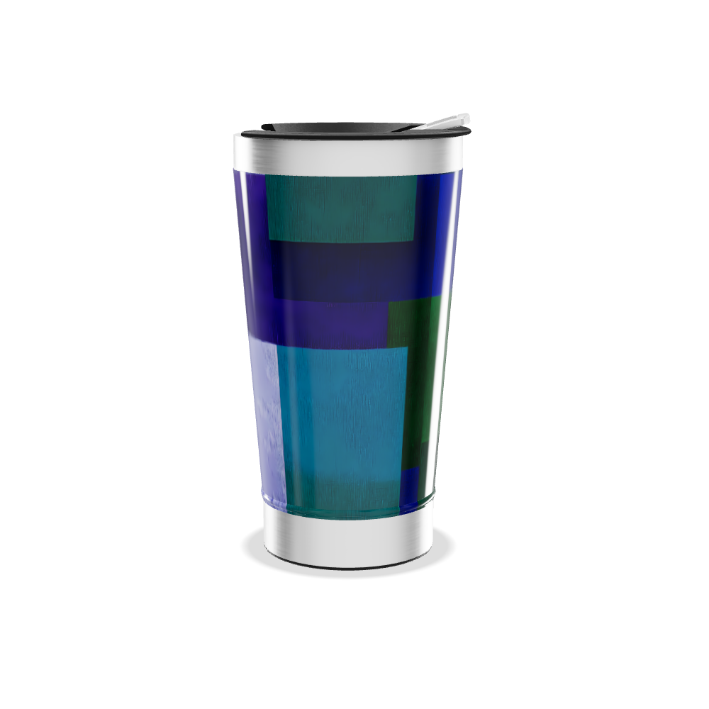 Copo Térmico - Azul Geométrico Inox