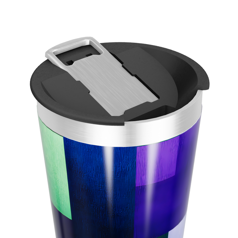 Copo Térmico - Azul Geométrico Inox