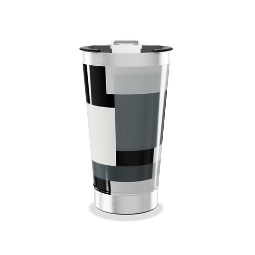 Copo Térmico - Estampa Geométrica Preto e Branco