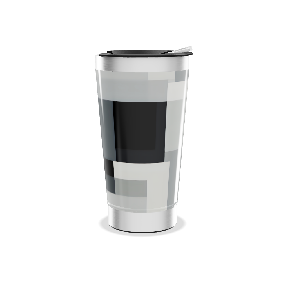 Copo Térmico - Estampa Geométrica Preto e Branco