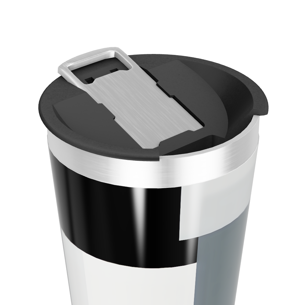 Copo Térmico - Estampa Geométrica Preto e Branco