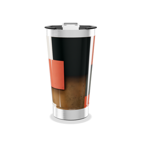 Copo Térmico - Preto com Detalhes Laranja