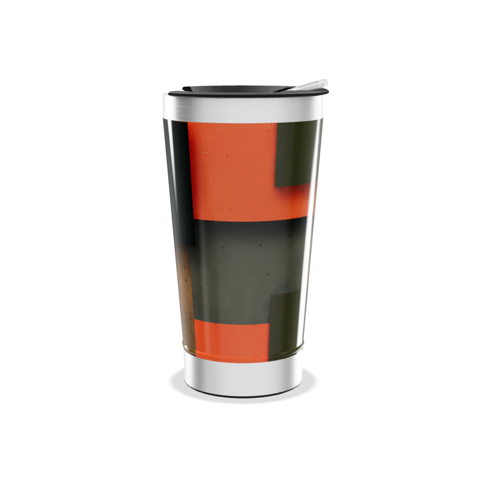 Copo Térmico - Preto com Detalhes Laranja