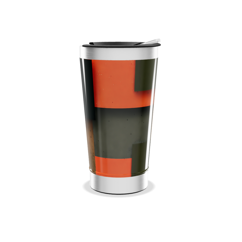 Copo Térmico - Preto com Detalhes Laranja