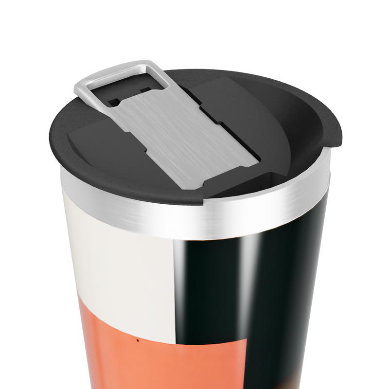 Copo Térmico - Preto com Detalhes Laranja