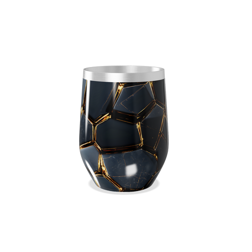 Copo Térmico Slim - Preto com Detalhes Dourados