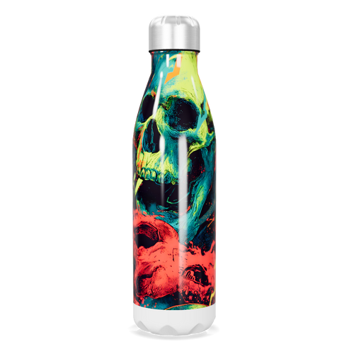 Garrafa Inox - Estampa Caveira Colorida