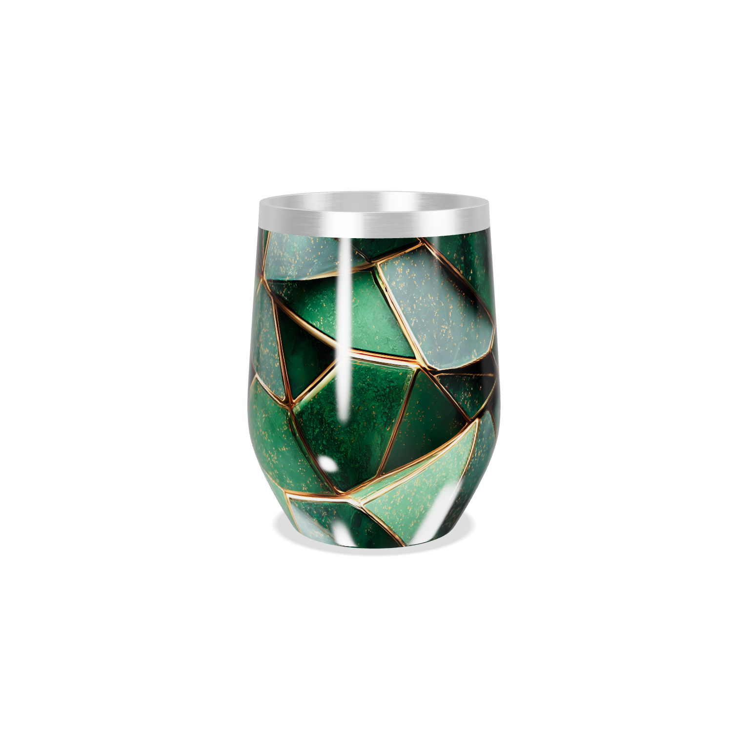 Copo Térmico Slim - Verde Metalizado Geométrico