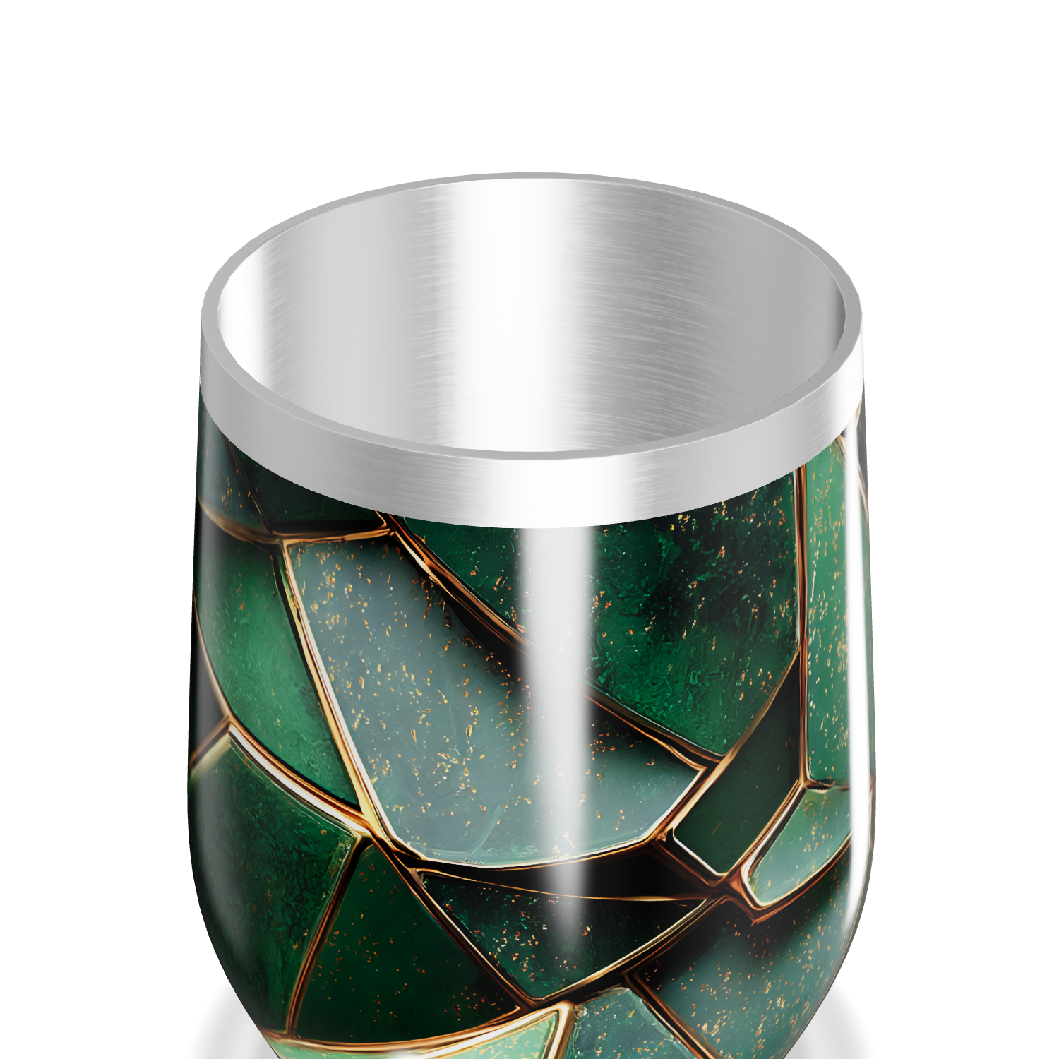 Copo Térmico Slim - Verde Metalizado Geométrico